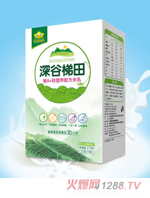 金盾愛嬰深谷梯田益生菌-多維+鋅-維A+鐵-維D+鈣營(yíng)養(yǎng)配方米乳盒裝275g
